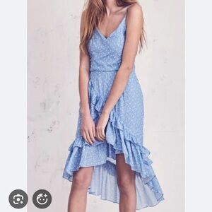 Loveshackfancy “Maya” Blue Printed Ruffle Dress
